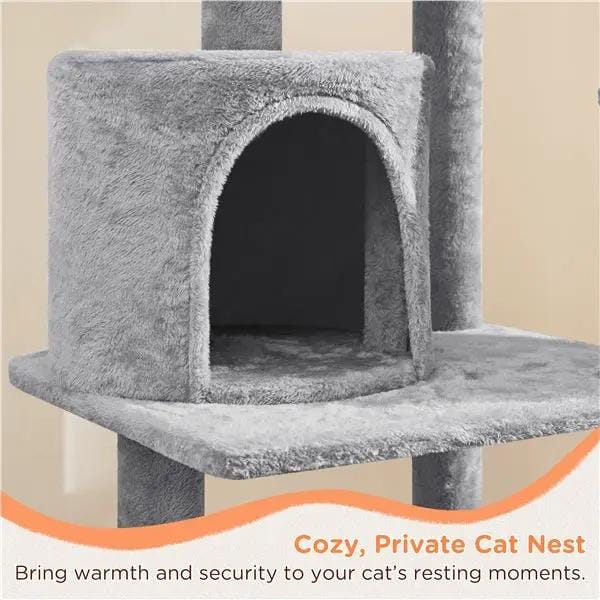Yaheetech Yaheetech 57" Tall Cat Tree — Deluxe Multi-Level Cat Tower with Condo, Basket, Scratching Posts Yaheetech 57" Tall Cat Tree — Deluxe Multi-Level Cat Tower with Condo, Basket, Scratching Posts