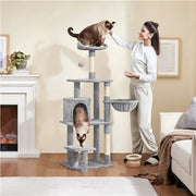 Yaheetech Yaheetech 57" Tall Cat Tree — Deluxe Multi-Level Cat Tower with Condo, Basket, Scratching Posts Yaheetech 57" Tall Cat Tree — Deluxe Multi-Level Cat Tower with Condo, Basket, Scratching Posts
