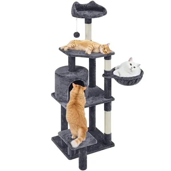Yaheetech Yaheetech 57" Tall Cat Tree — Deluxe Multi-Level Cat Tower with Condo, Basket, Scratching Posts Yaheetech 57" Tall Cat Tree — Deluxe Multi-Level Cat Tower with Condo, Basket, Scratching Posts