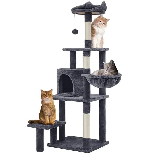 Yaheetech Yaheetech 57" Tall Cat Tree — Deluxe Multi-Level Cat Tower with Condo, Basket, Scratching Posts Yaheetech 57" Tall Cat Tree — Deluxe Multi-Level Cat Tower with Condo, Basket, Scratching Posts