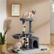 Yaheetech Cat Tower Plush Cover Cat Tree with Condo/Nest/Platform/Basket Big Cat Tower Plush Cover Cat Tree with Condo/Nest/Platform/Basket Big