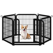 6 Panels Dog Pen Metal Pet Playpen Pet Fence by Yaheetech