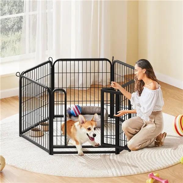 6 Panels Dog Pen Metal Pet Playpen Pet Fence by Yaheetech