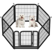 6 Panels Dog Pen Metal Pet Playpen Pet Fence by Yaheetech