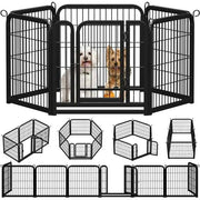 6 Panels Dog Pen Metal Pet Playpen Pet Fence by Yaheetech