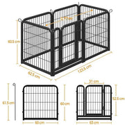 6 Panels Dog Pen Metal Pet Playpen Pet Fence by Yaheetech