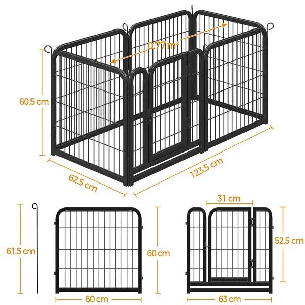 6 Panels Dog Pen Metal Pet Playpen Pet Fence by Yaheetech