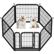 Yaheetech Yaheetech 60cm Tall Dog Playpen Panels With Door Steel Fence Indoor Outdoor Yaheetech 60cm Tall Dog Playpen Panels With Door