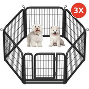 Yaheetech Yaheetech 60cm Tall Dog Playpen Panels With Door Steel Fence Indoor Outdoor Yaheetech 60cm Tall Dog Playpen Panels With Door