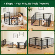 60cm Tall Dog Playpen Panels 8 Panels Dog Pen Metal Pet Playpen by Yaheetech