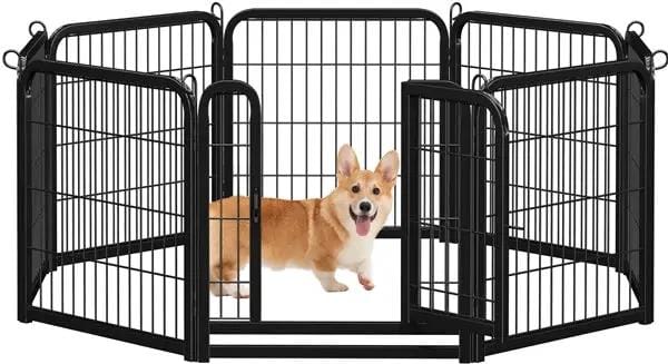 60cm Tall Dog Playpen Panels 8 Panels Dog Pen Metal Pet Playpen by Yaheetech