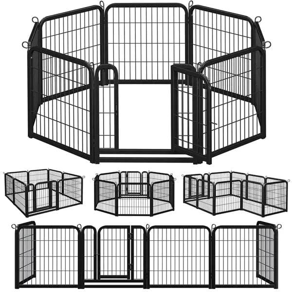 60cm Tall Dog Playpen Panels 8 Panels Dog Pen Metal Pet Playpen by Yaheetech
