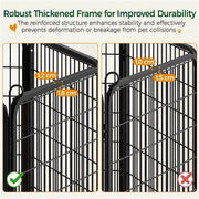 60cm Tall Dog Playpen Panels 8 Panels Dog Pen Metal Pet Playpen by Yaheetech
