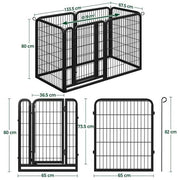 Yaheetech Yaheetech 31.5 Inch Black Steel Dog Playpen Panels with Door Fence Yaheetech 31.5 Inch Black Steel Dog Playpen with Door