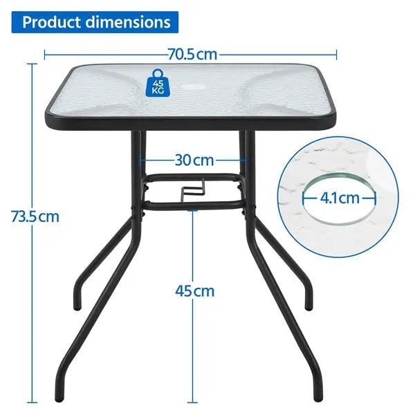 27.5'' Outdoor Coffee Table Patio Square Bistro Table by Yaheetech