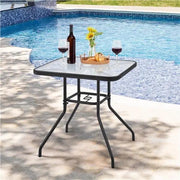 27.5'' Outdoor Coffee Table Patio Square Bistro Table by Yaheetech