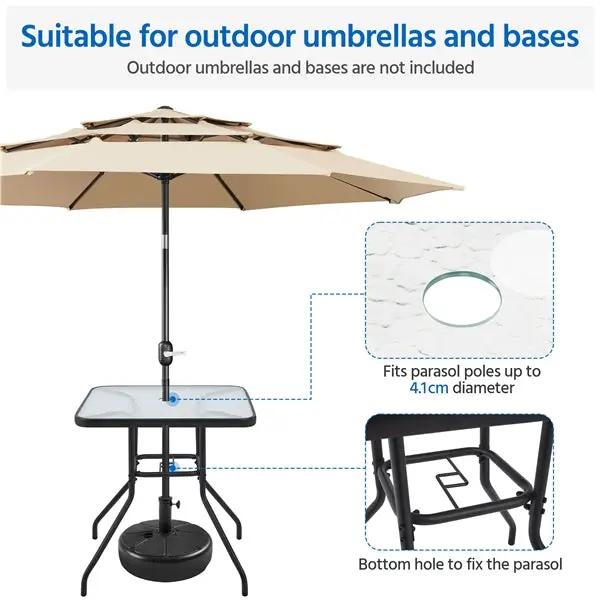 Yaheetech 27.5'' Outdoor Coffee Table Patio Square Bistro Table 27.5'' Outdoor Coffee Table Patio Square Bistro Table