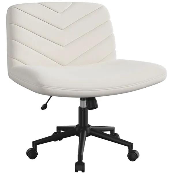 Fabric Swivel Desk Chair Cross Legged Office Chair Vanity chair Nail chair by Yaheetech