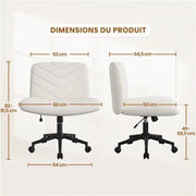 Fabric Swivel Desk Chair Cross Legged Office Chair Vanity chair Nail chair by Yaheetech