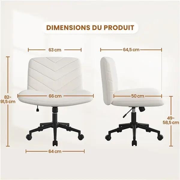 Fabric Swivel Desk Chair Cross Legged Office Chair Vanity chair Nail chair by Yaheetech