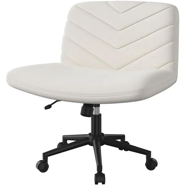 Fabric Swivel Desk Chair Cross Legged Office Chair Vanity chair Nail chair by Yaheetech