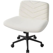 Fabric Swivel Desk Chair Cross Legged Office Chair Vanity chair Nail chair by Yaheetech