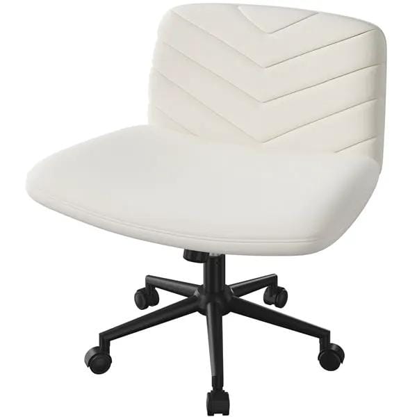 Fabric Swivel Desk Chair Cross Legged Office Chair Vanity chair Nail chair by Yaheetech