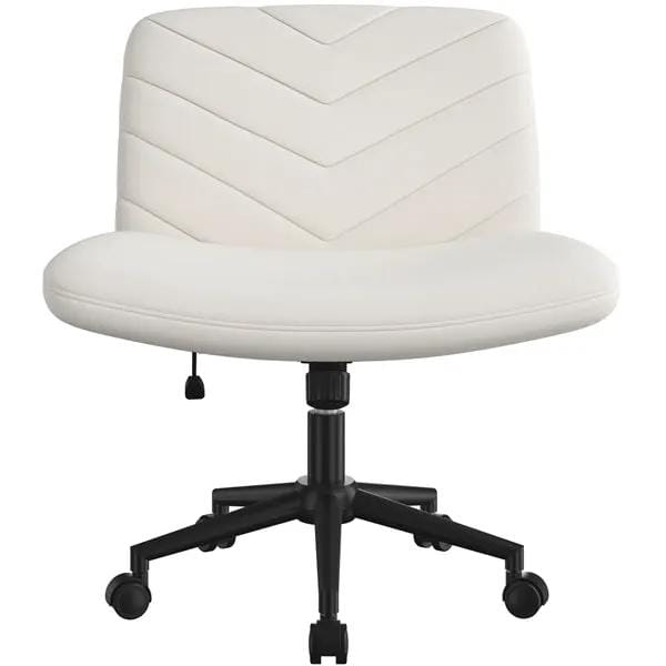 Fabric Swivel Desk Chair Cross Legged Office Chair Vanity chair Nail chair by Yaheetech
