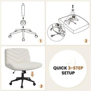 Fabric Swivel Desk Chair Cross Legged Office Chair Vanity chair Nail chair by Yaheetech