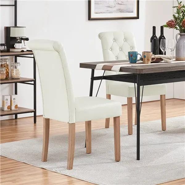 6x Classic Upholstered Dining Chairs High Back Kitchen Chairs by Yaheetech