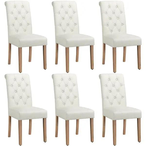 Yaheetech 6x Classic Upholstered Dining Chairs High Back Kitchen Chairs 6x Classic Upholstered Dining Chairs High Back Kitchen Chairs