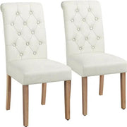 4pcs Classic Upholstered Dining Chairs High Back Kitchen Chairs by Yaheetech