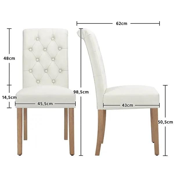 4pcs Classic Upholstered Dining Chairs High Back Kitchen Chairs by Yaheetech
