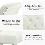 2x Classic Fabric Upholstered Dining Chairs Armless High Back Kitchen Chairs by Yaheetech