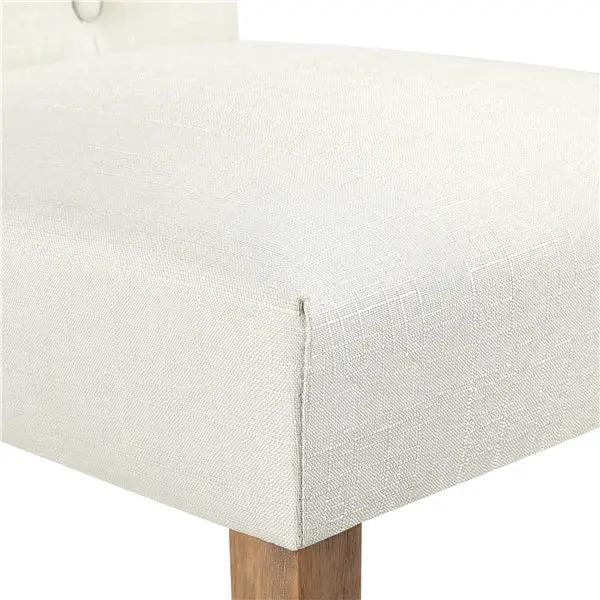 2x Classic Fabric Upholstered Dining Chairs Armless High Back Kitchen Chairs by Yaheetech
