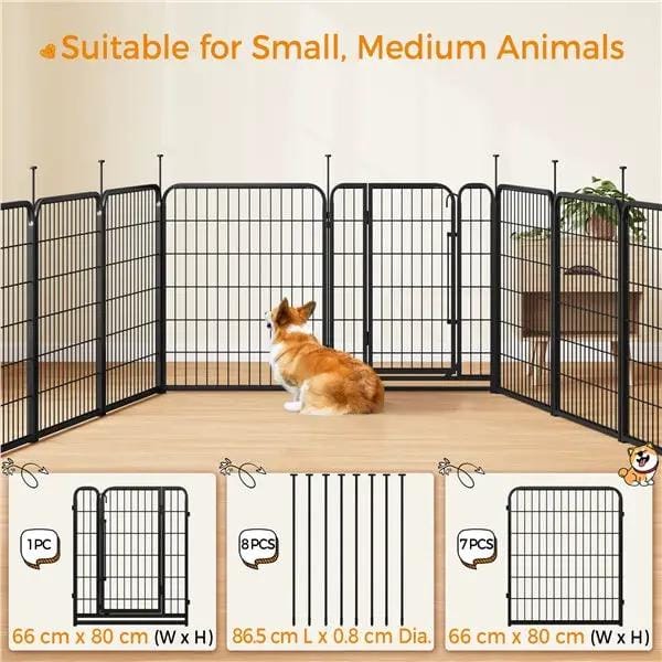 Yaheetech Yaheetech 8-Panel Foldable Metal Pet Playpen With Door For Indoor Outdoor Use Yaheetech 8 Panel Foldable Metal Pet Playpen With Door