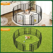 Yaheetech Yaheetech 8-Panel Foldable Metal Pet Playpen With Door For Indoor Outdoor Use Yaheetech 8 Panel Foldable Metal Pet Playpen With Door