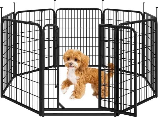 Yaheetech Yaheetech 8-Panel Foldable Metal Pet Playpen With Door For Indoor Outdoor Use Yaheetech 8 Panel Foldable Metal Pet Playpen With Door