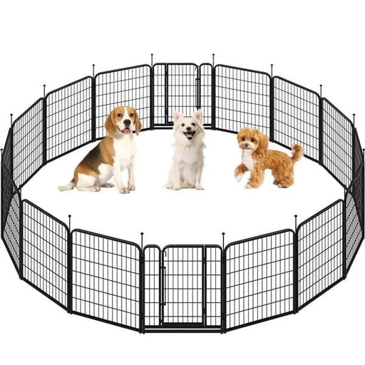 Yaheetech Yaheetech 2 Pack 8 Panel Pet Playpen With Gate Foldable Dog Fence Yaheetech 2 Pack 8 Panel Pet Playpen With Gate Fence