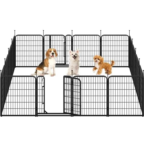 Yaheetech Yaheetech 2 Pack 8 Panel Pet Playpen With Gate Foldable Dog Fence Yaheetech 2 Pack 8 Panel Pet Playpen With Gate Fence