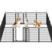 Yaheetech Yaheetech 31.5 Inch Dog Playpen Panels With Door Black Metal Fence Yaheetech 31.5 Inch Dog Playpen Panels With Door