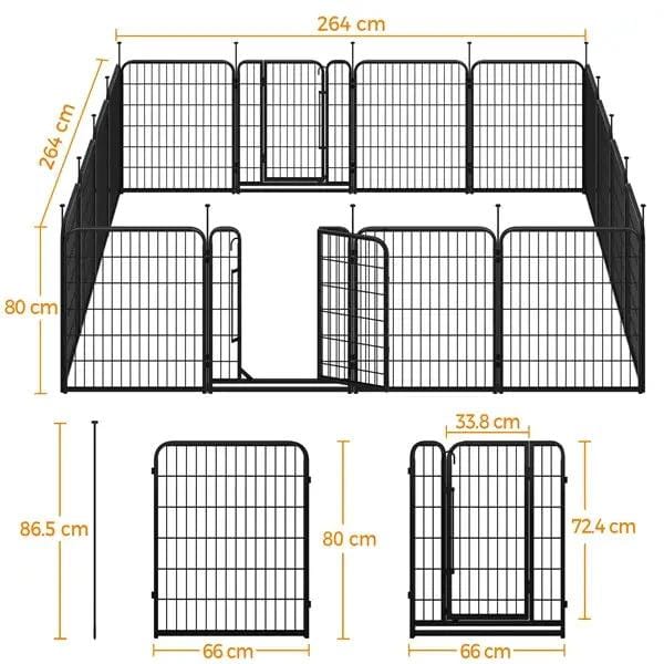 Yaheetech Yaheetech 31.5 Inch Dog Playpen Panels With Door Black Metal Fence Yaheetech 31.5 Inch Dog Playpen Panels With Door