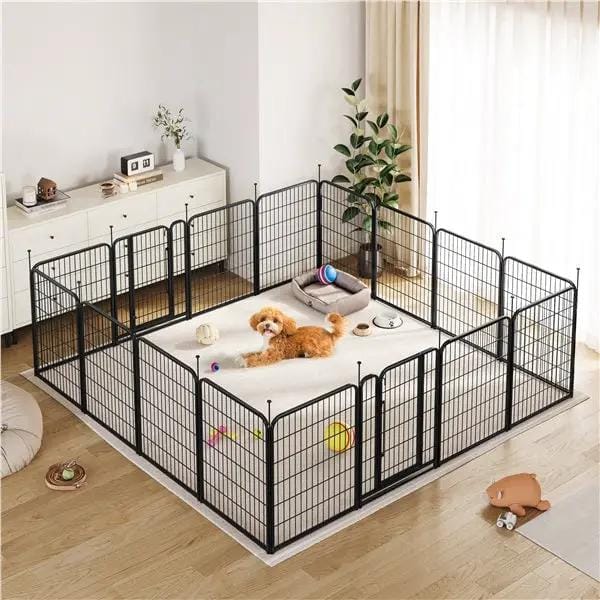 Yaheetech Yaheetech 2 Pack 8 Panel Pet Playpen With Gate Foldable Dog Fence Yaheetech 2 Pack 8 Panel Pet Playpen With Gate Fence