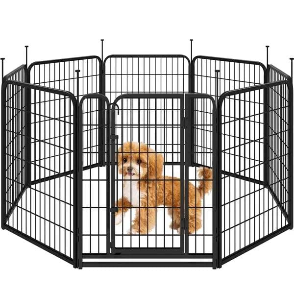 Yaheetech Yaheetech 8-Panel Foldable Metal Pet Playpen With Door For Indoor Outdoor Use Yaheetech 8 Panel Foldable Metal Pet Playpen With Door