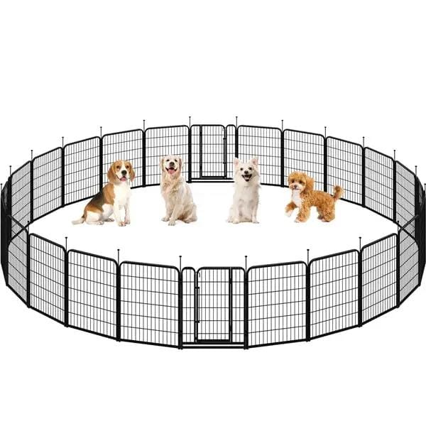 Yaheetech Yaheetech 24 Panel Dog Playpen With Door Metal Pet Fence Yaheetech 24 Panel Dog Playpen With Door