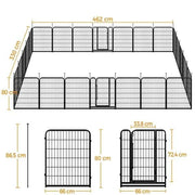 Yaheetech Yaheetech 24 Panel Dog Playpen With Door Metal Pet Fence Yaheetech 24 Panel Dog Playpen With Door