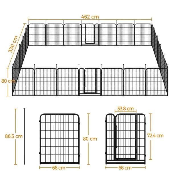 Yaheetech Yaheetech 31.5 Inch Dog Playpen Panels With Door Black Metal Fence Yaheetech 31.5 Inch Dog Playpen Panels With Door
