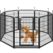 Yaheetech Yaheetech 31.5 Inch Dog Playpen Panels With Door Black Metal Fence Yaheetech 31.5 Inch Dog Playpen Panels With Door