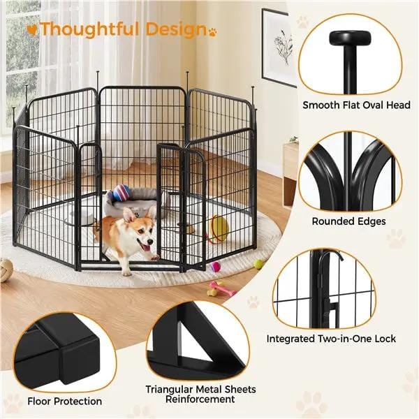 Yaheetech Yaheetech 24 Panel Dog Playpen With Door Metal Pet Fence Yaheetech 24 Panel Dog Playpen With Door