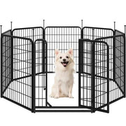 Yaheetech Yaheetech 31.5 Inch Dog Playpen Panels With Door Black Metal Fence Yaheetech 31.5 Inch Dog Playpen Panels With Door